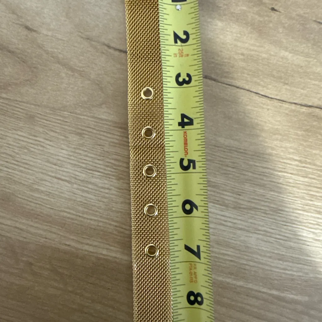 90s Vintage Ann Taylor Gold‎ Mesh Adjustable Belt Size L Large 39” NWT - Image 6