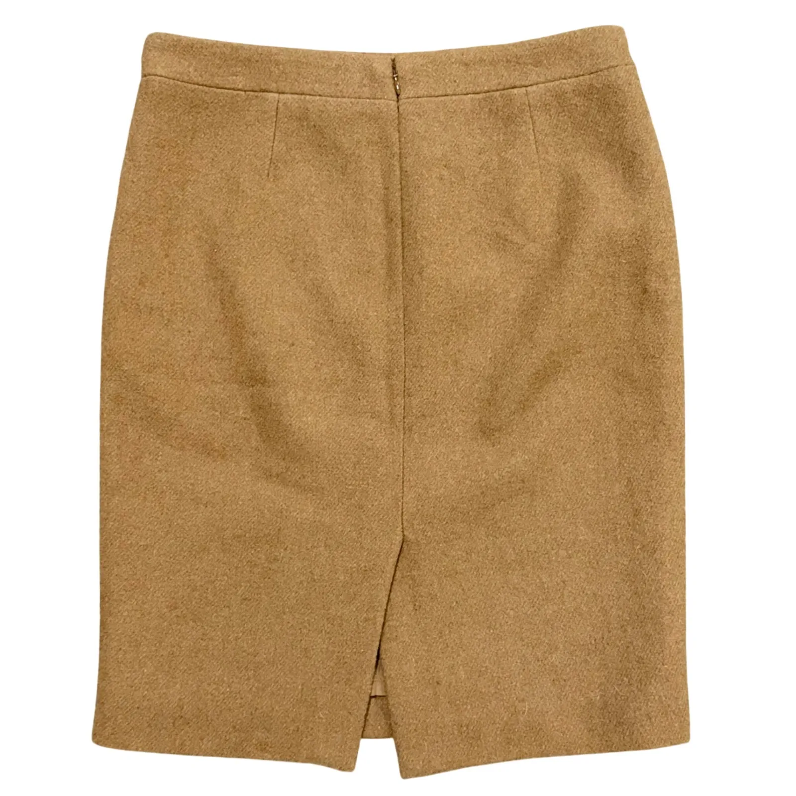 J. Crew Camel Tweed Wool Blend Pencil Skirt Size 8 Business Casual - Image 4