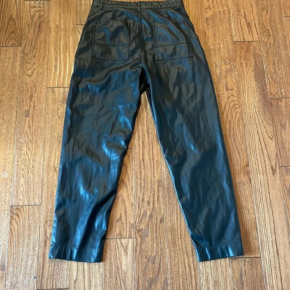Berksha black faux leather straight leg pants size 30 - Image 10