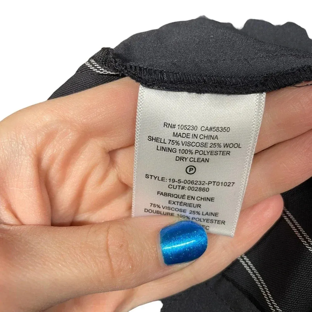 Equipment Warsaw Wool-blend Trouser In‎ Black Pinstripe Size 4 - Image 11