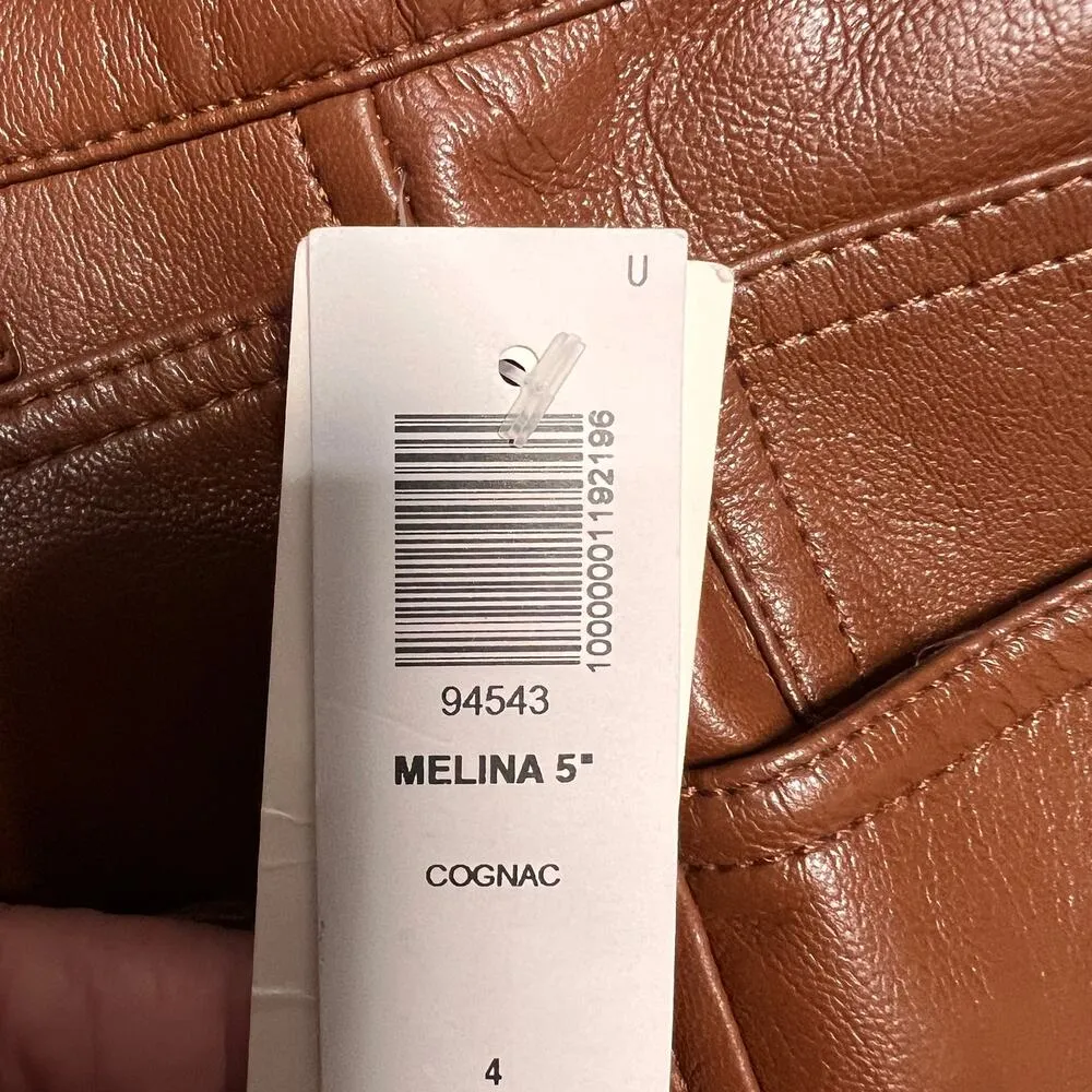 Aritzia Wilfred Melina 5" Short Women's High Waisted Cognac Sz 4 NWT Brown - Image 4