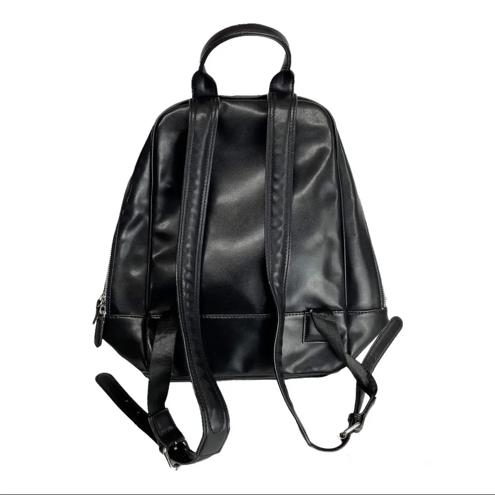 ZARA  Faux Leather Black Quilted Backpack - Image 4