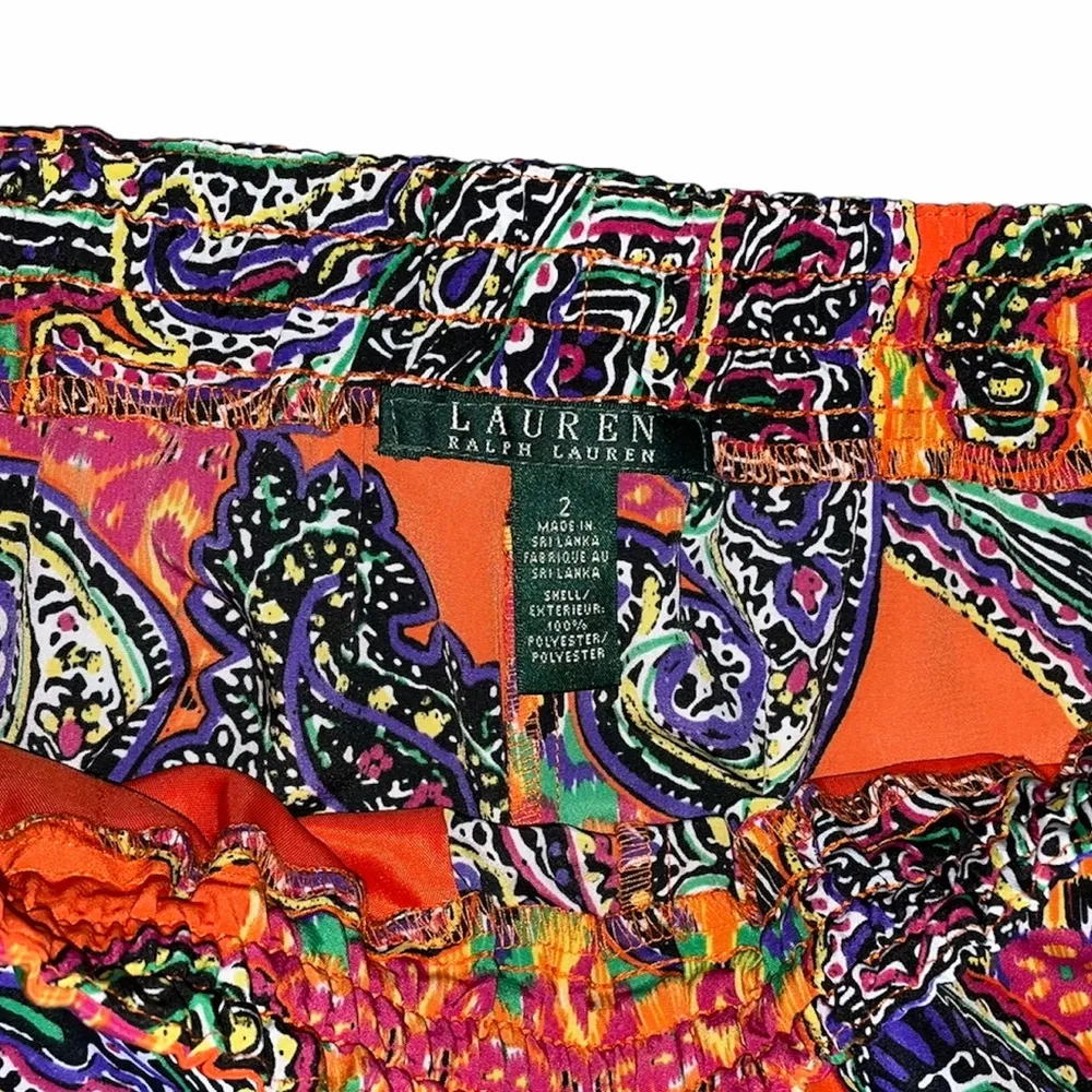 RALPH LAUREN Paisley Print Cropped Pants Size 2 - Image 3