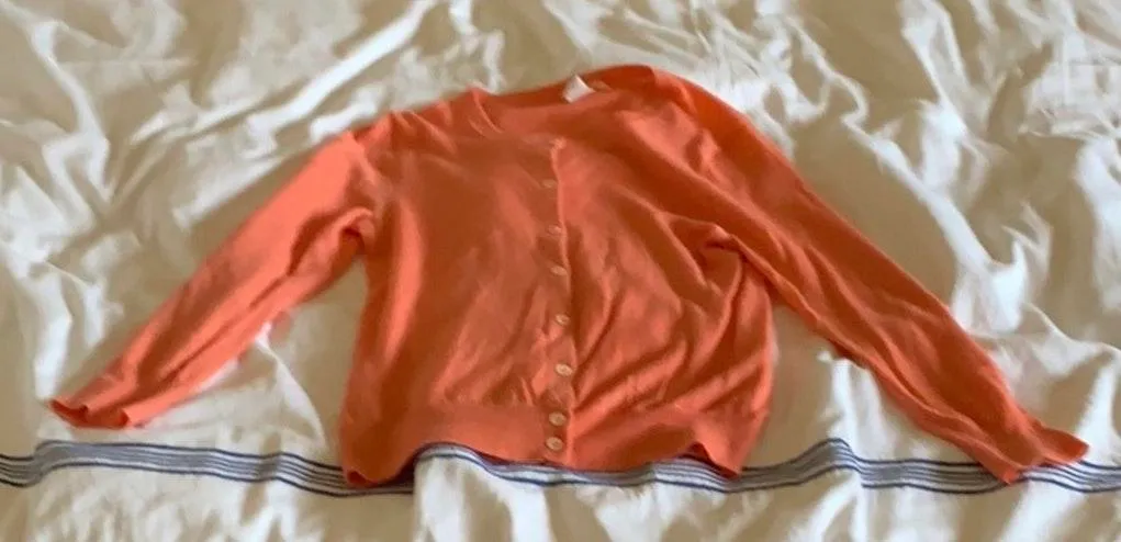 He crew orange cashmere cardigan - Image 4