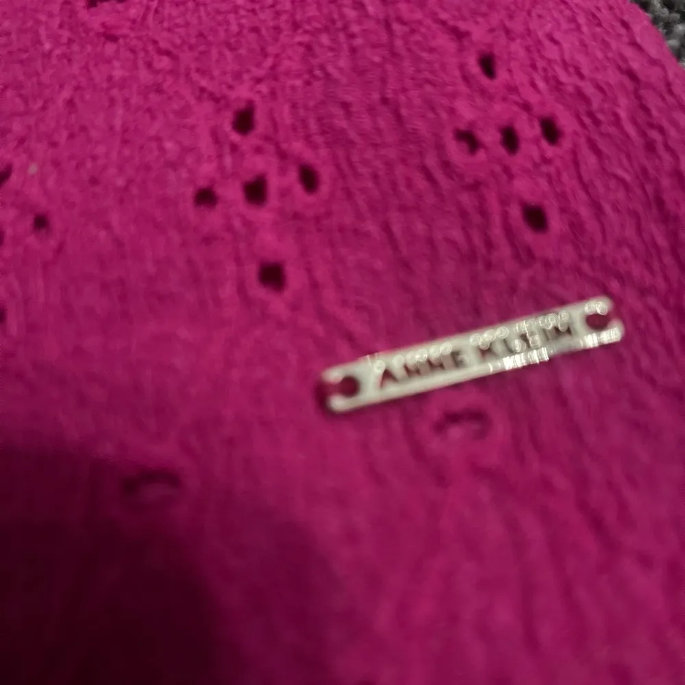 Anne Klein Pink Eyelet Business Casual Short Sleeve Shirt Blouse L - Image 3