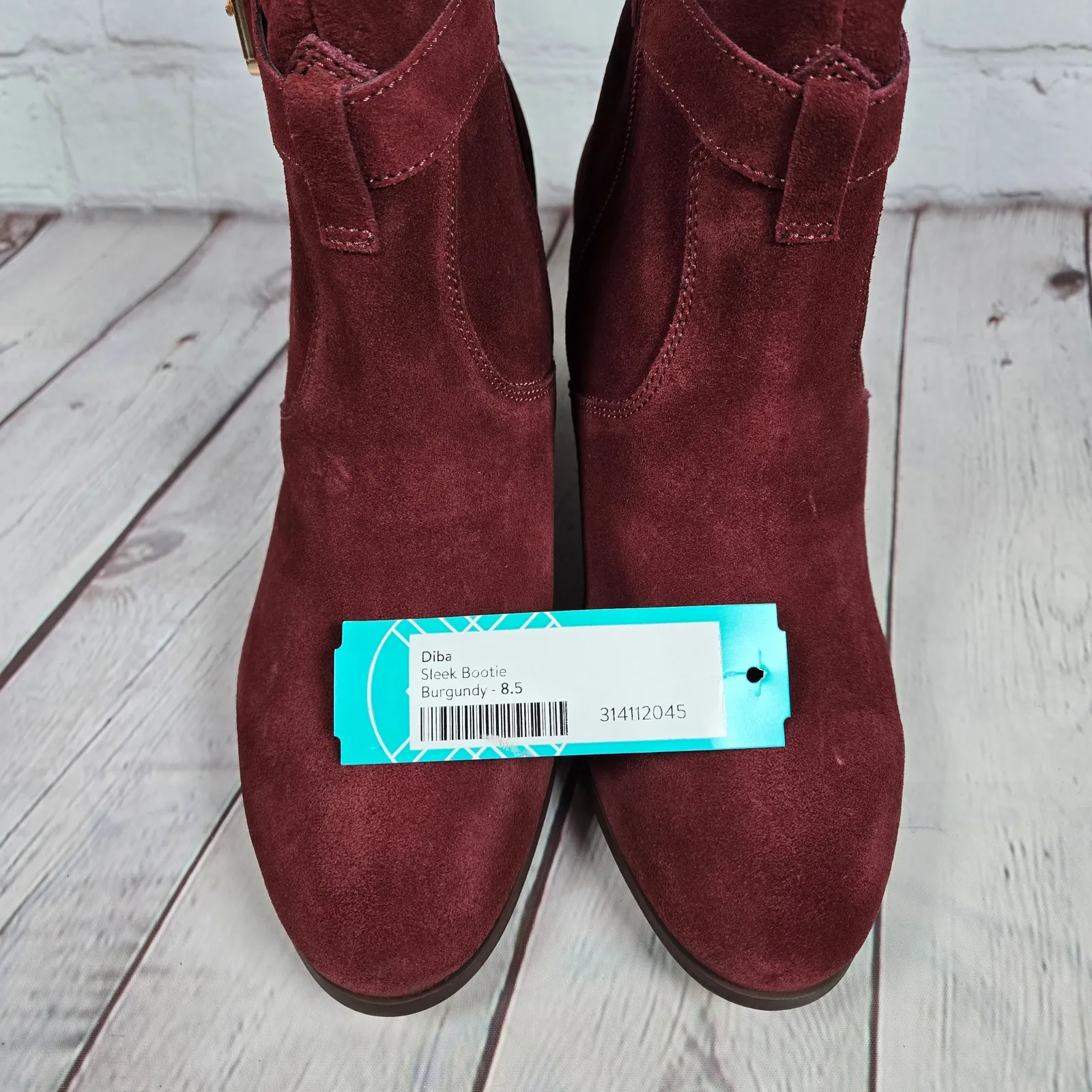 Diba‎ Sleek Burgundy Suede Bootie 8.5 NWT Red - Image 13