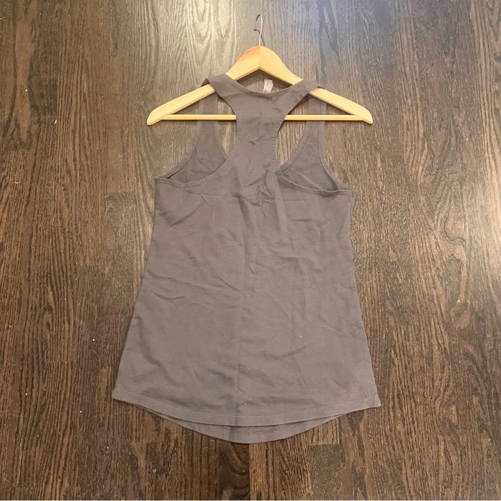 Next Level Apparel Charcoal Tank Top with Gold Script - Image 8