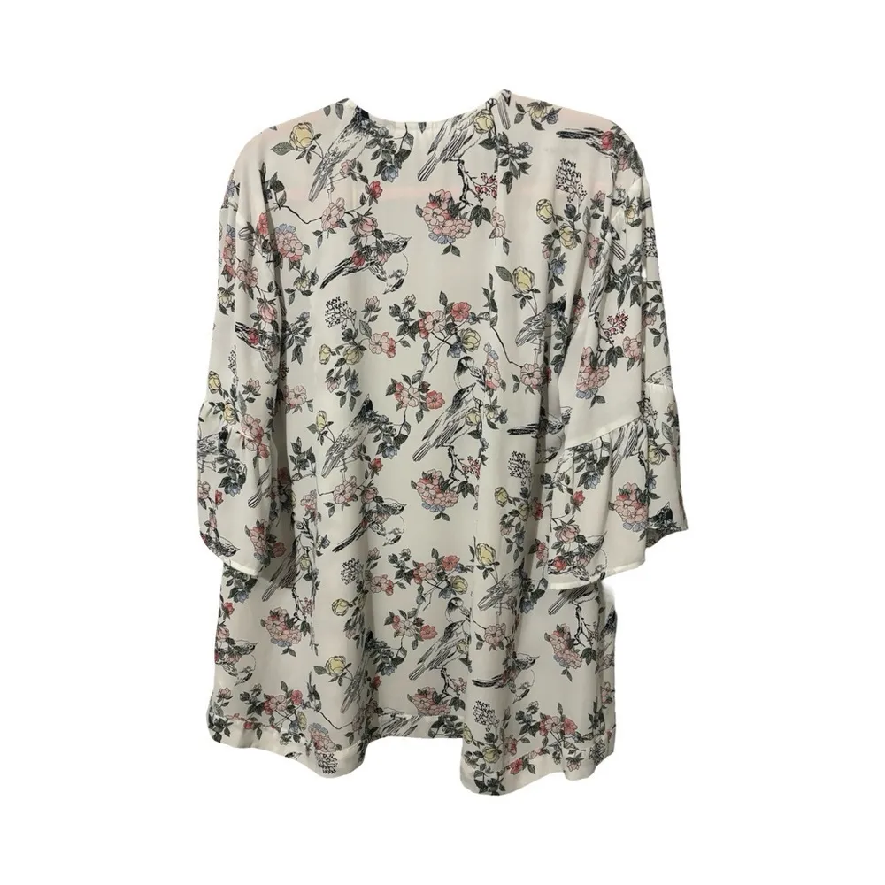 4/$25 BUNDLE DEAL MOTHERHOOD OPEN FRONT KOMONO FLOWY BIRDS & ROSES PRINT BELL - Image 3