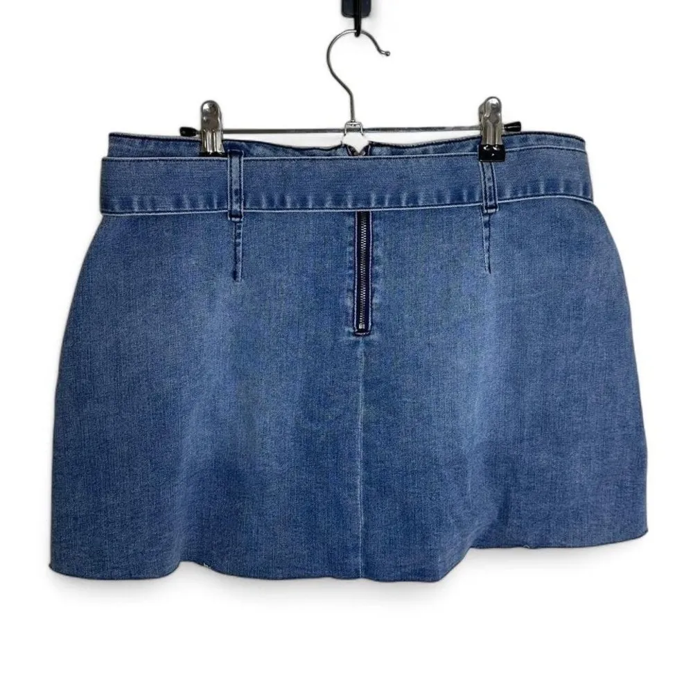 REWASH Blue  belted denim mini skirt - Image 2