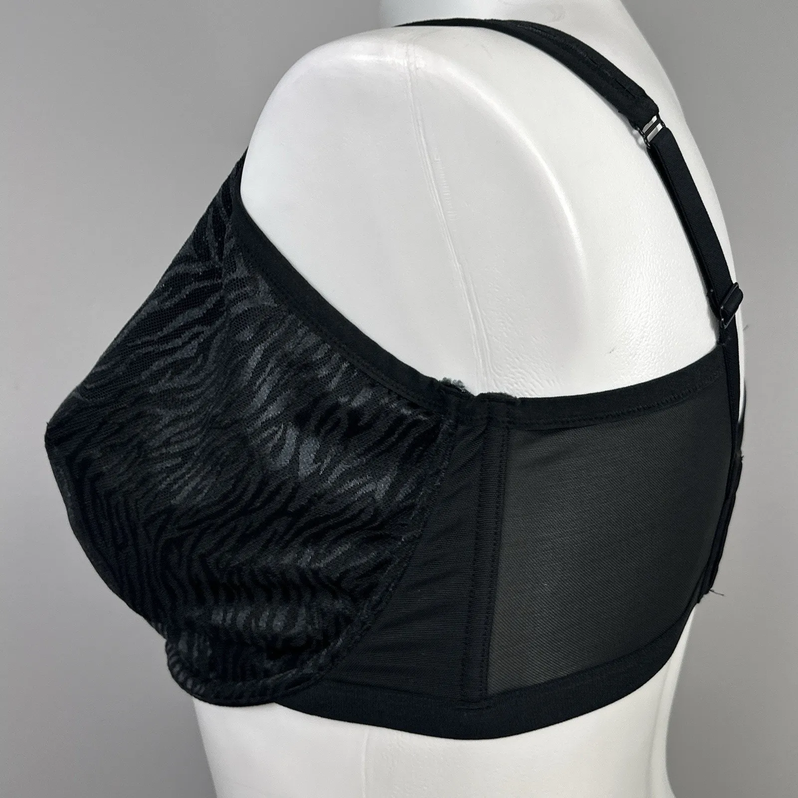 Cacique High Apex Plunge Bra Size 40K Unlined Underwire Black Lane Bryant - Image 8