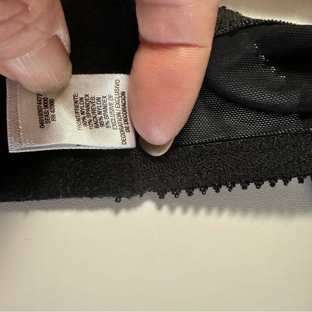 Jaclyn Smith Black Lace Full Figure Padded Underwire‎ Bra 44D - Image 8