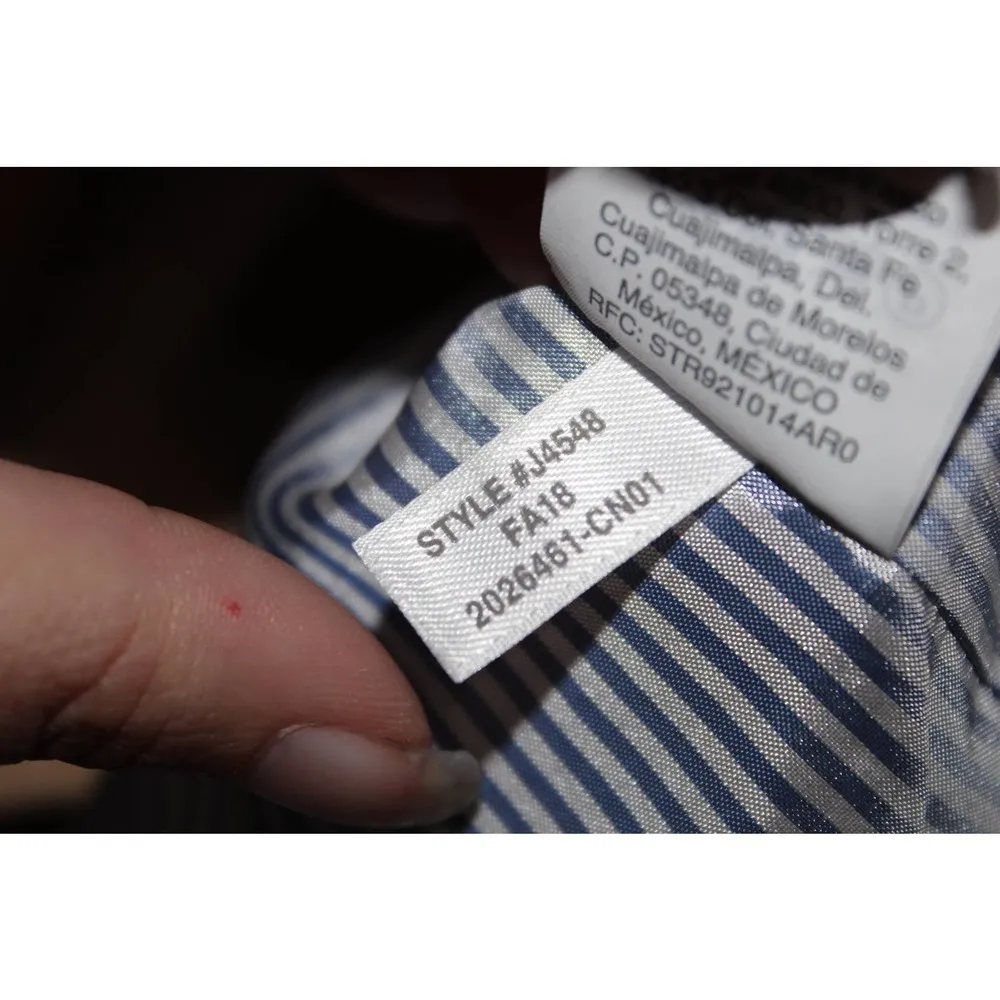 Women's J. Crew Schoolboy Blazer J4548 Tan White Blue Suit Coat Jacket Size 8 - Image 9