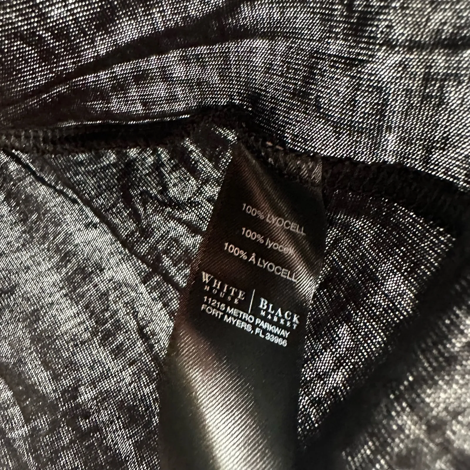 White‎ House Black Market Sz Medium Blouse Black Lightweight Short Sleeve Cape - Image 4