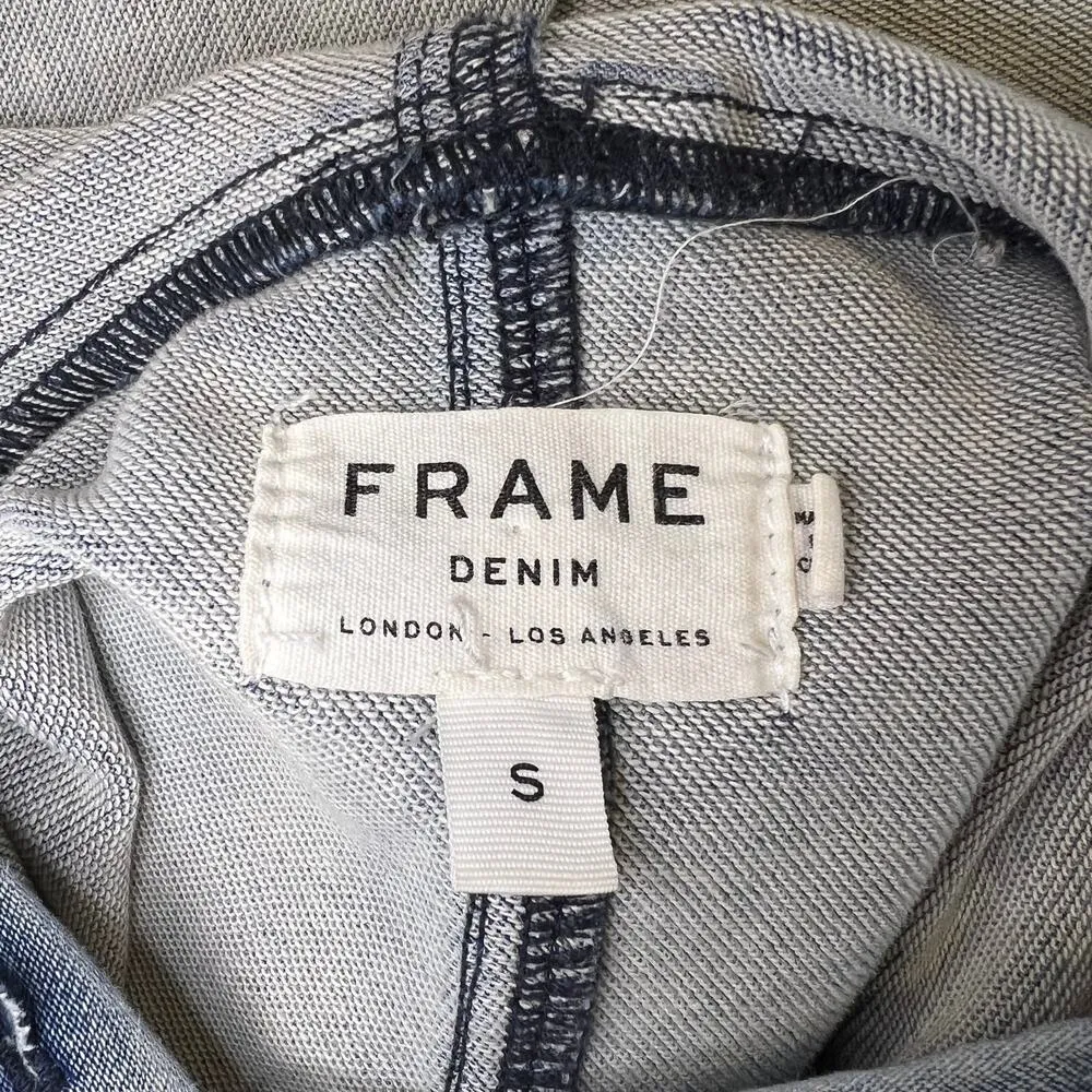 Frame Women's Denim Cropped Hoodie Size S - Image 3