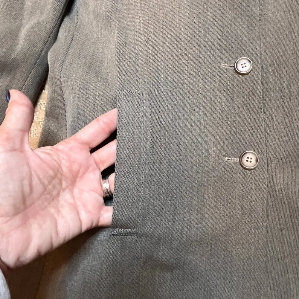 Ann Freedberg Blazer Wool Jacket Blazer SZ 8 Career Work Office Sophisticated Brown - Image 5