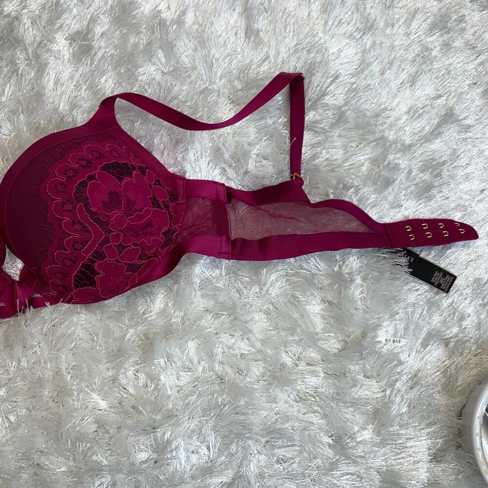 Victoria's Secret Deep Pink Very Sexy Pushup Underwire Bra Sz 32C - Image 8