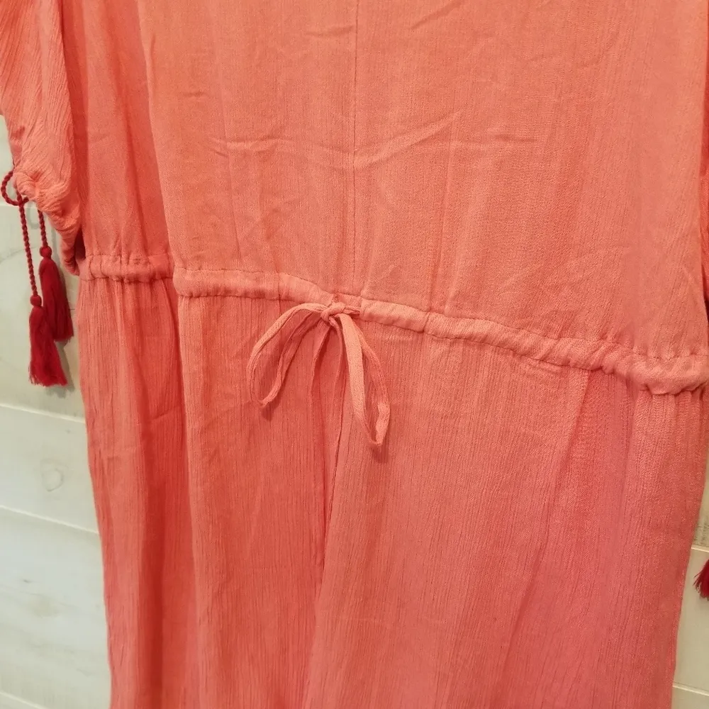 {16} NWT ASOS Curve Embroidered Romper Shorts Tie Waist Tassel Bubble Sleeves - Image 10