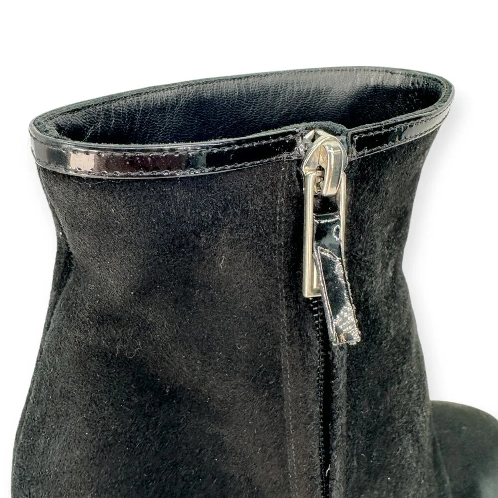 Yves Saint Laurent | 39 | YSL Black Suede Leather Stiletto Heel Platform Bootie Size 9 - Image 6