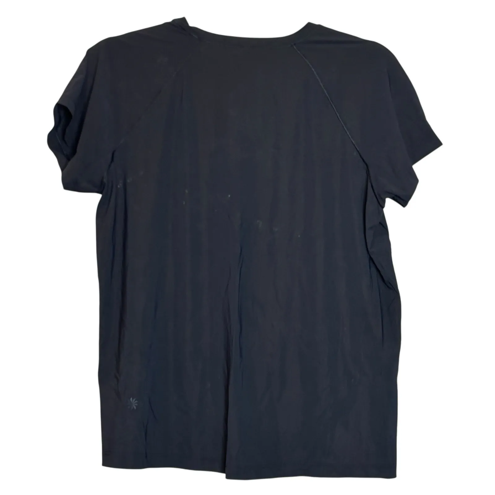 Athleta Shirt Womens XS Black Short Sleeve Sheer Logo Workout Gym Yoga - Image 2