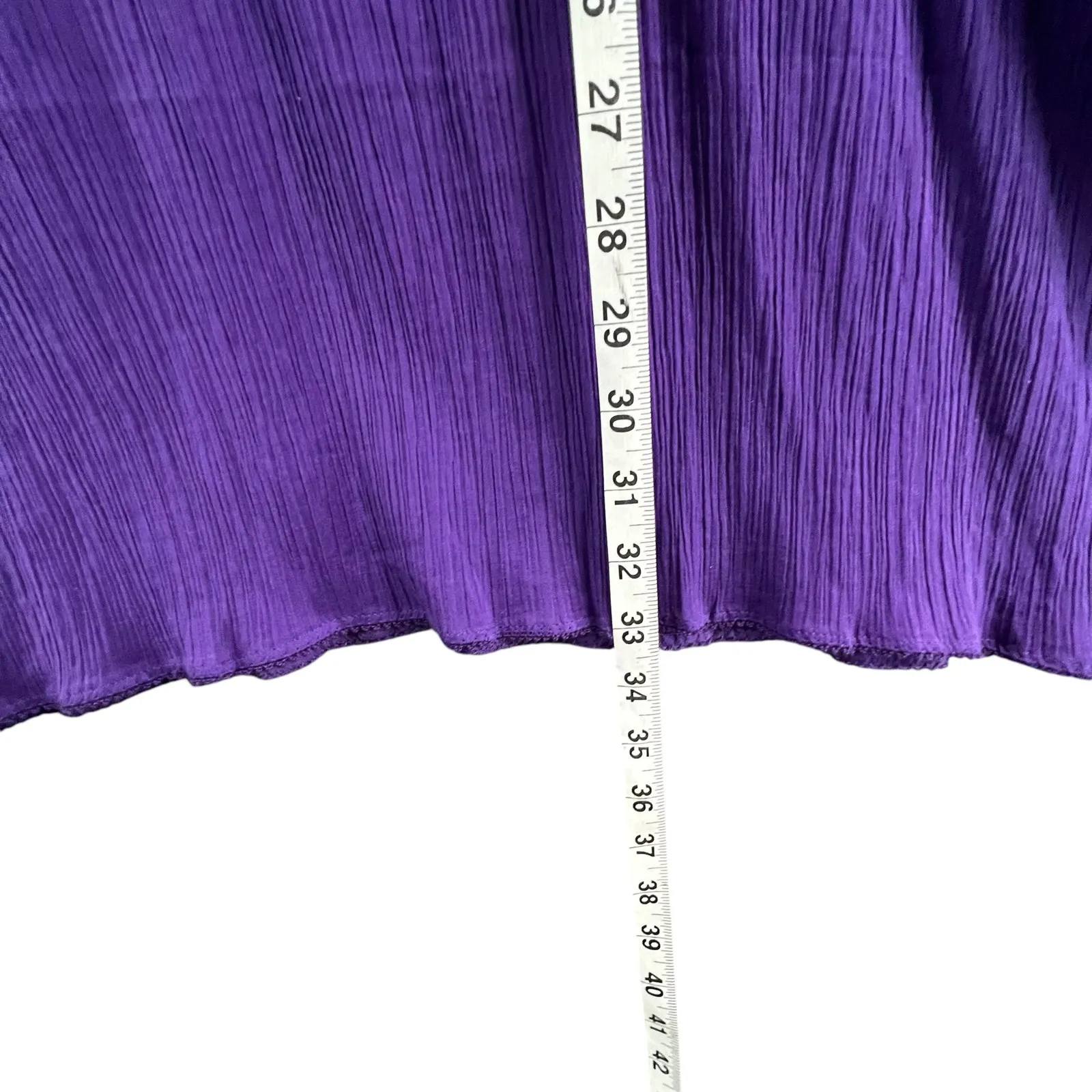 Athleta Cover Up Dress Womens M Purple Gauze Cotton Smocked Beach Resort Swim - Image 8