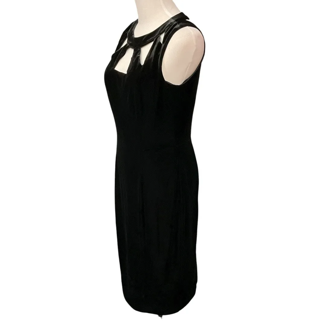 Eliza J Velvet Cutout Sleeveless Sheath Midi Dress Cocktail Party Black Size 6 - Image 5