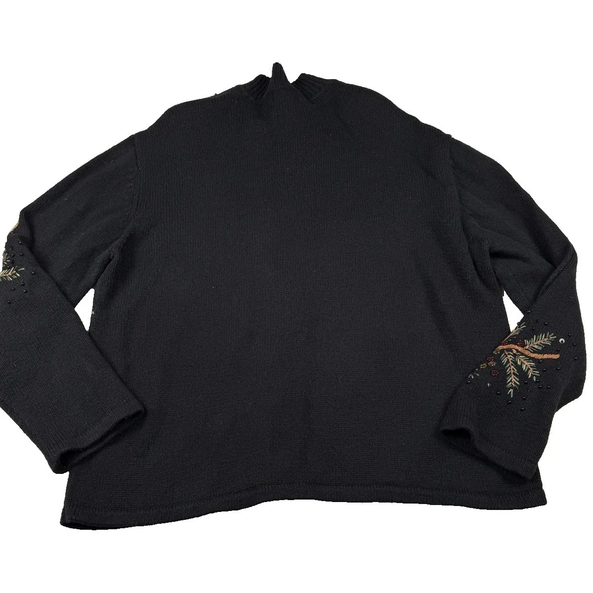 Tiara International Cardigan Sweater Size XL Christmas Red Bird Embroider Beaded - Image 2