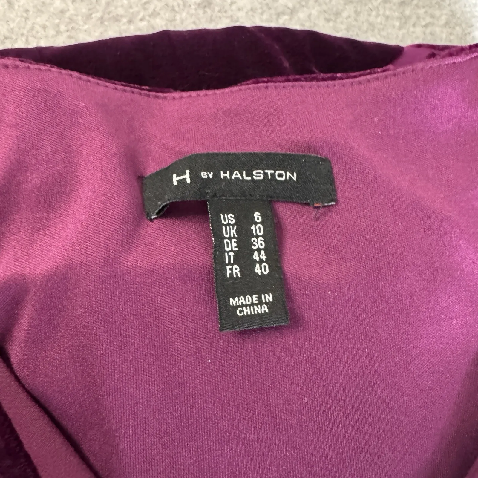 H by Halston Velvet Cold Shoulder Top Womens 6 Purple Floral Whimsigoth Boho - Image 15