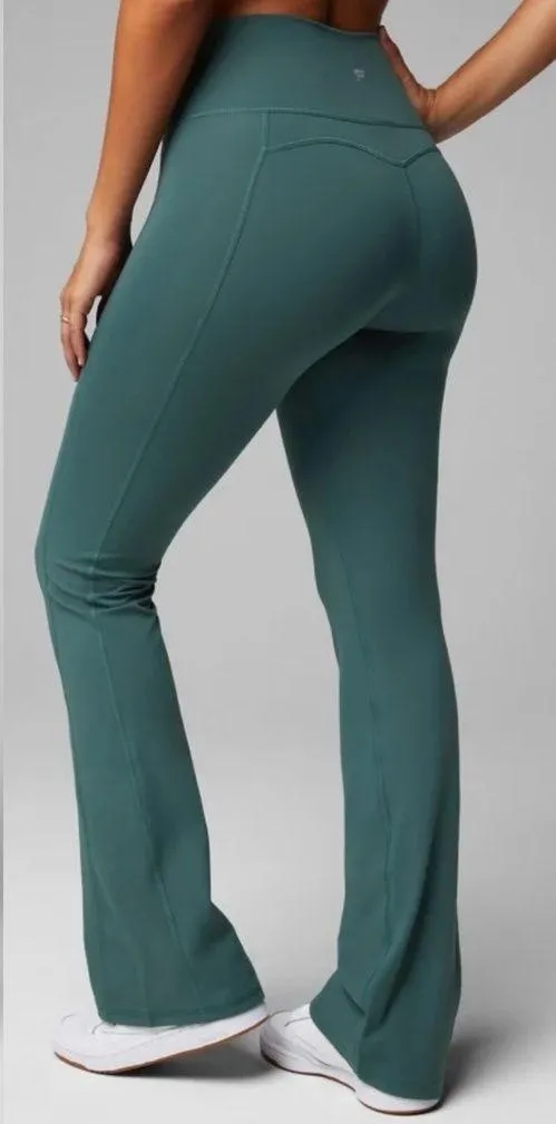 Fabletics Oasis PureLuxe High Waisted Kick Flare Leggings Pant Storm Slate Small - Image 2