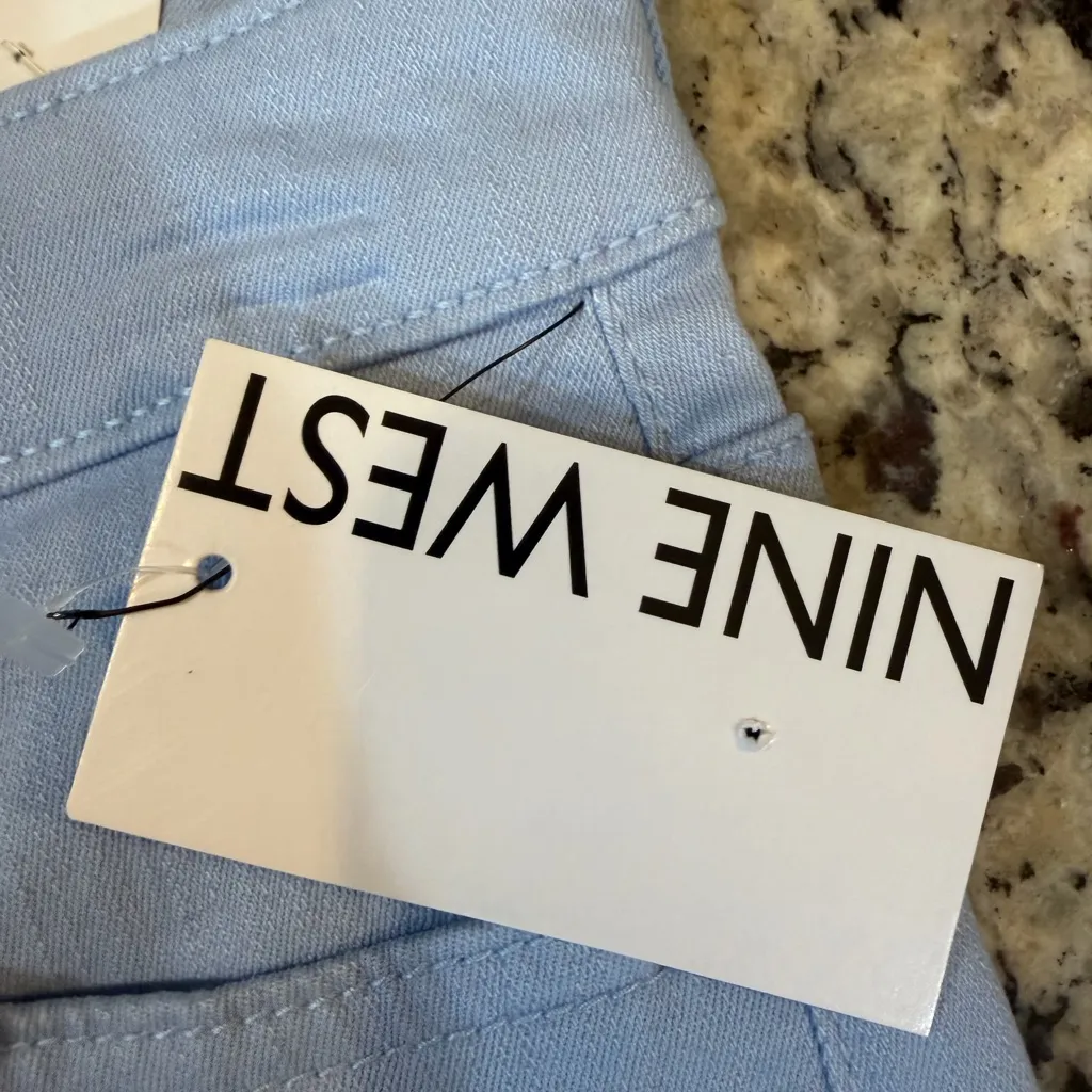 Nine West Sky Blue Straight-Leg Button Fly Pants - Image 5