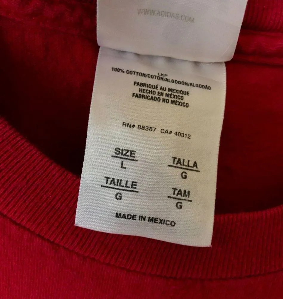 Vintage Adidas Baseball T Shirt Crossed Bat Ball Field Game Logo Red Large L - Image 6