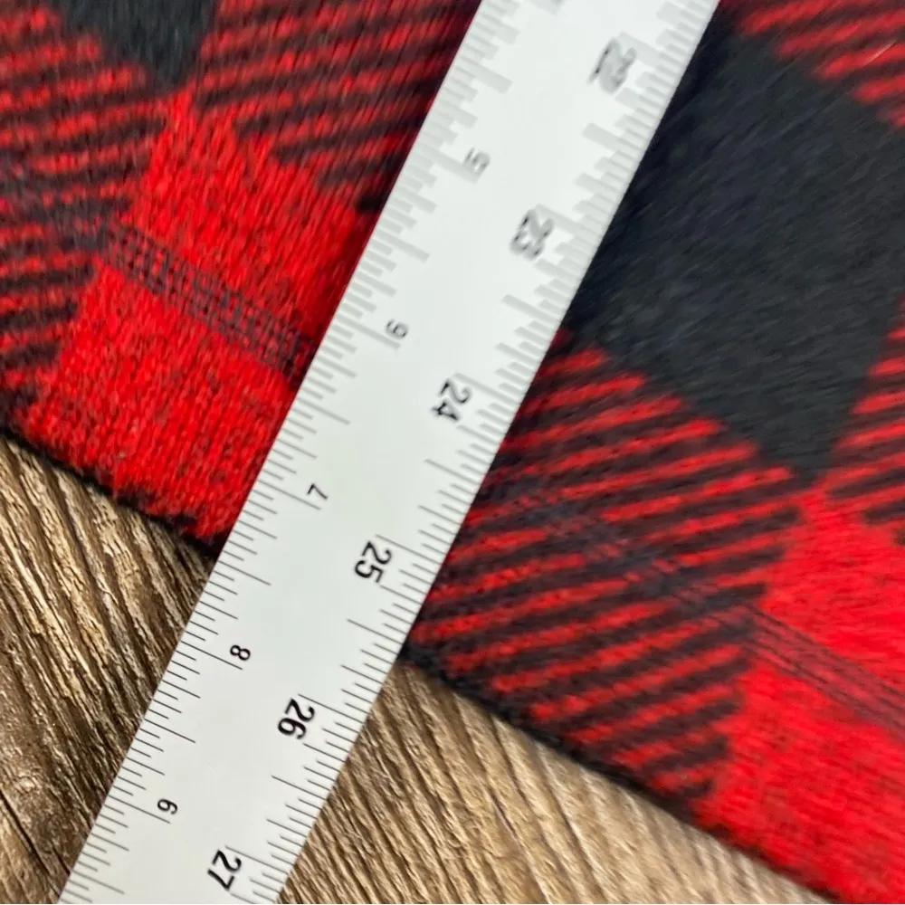 The North Face Fleece Women S Red Black Buffalo Plaid Half Zip Pullover Mock Nec - Image 4