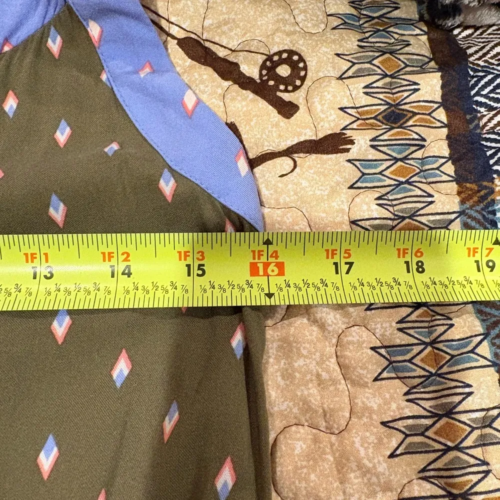 Matilda Jane Women's “Work of Art' Jumpsuit Green Floral diamond dots wide Leg - Image 9