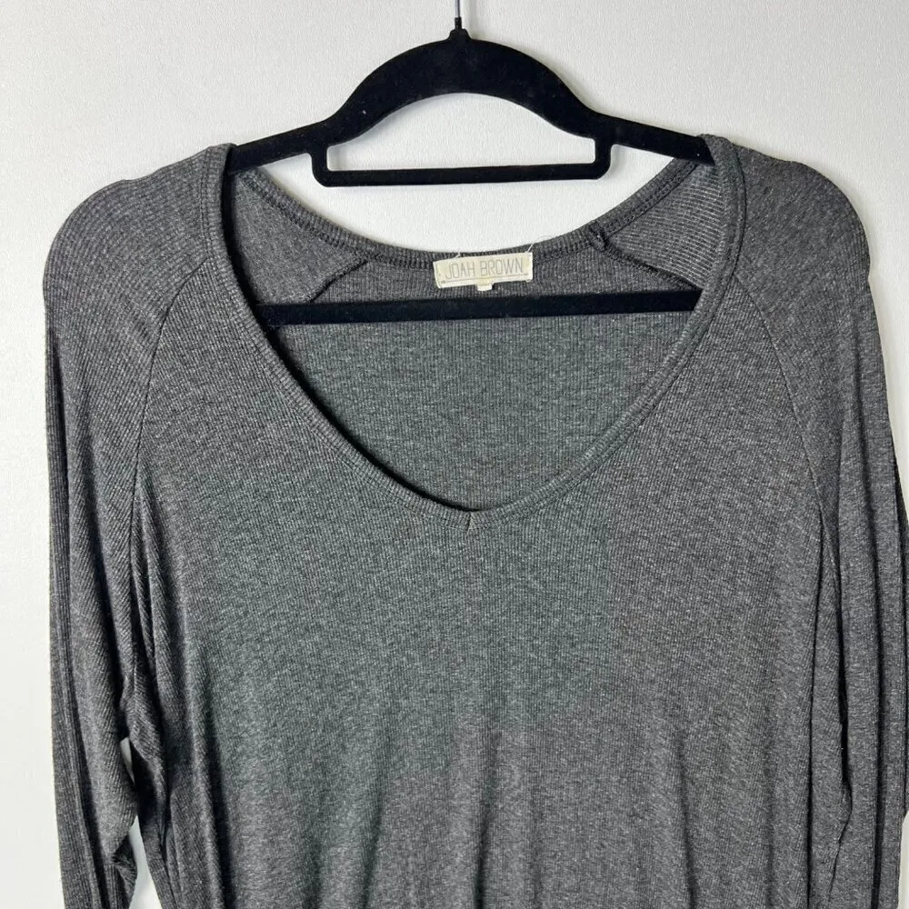 Joah brown gray long sleeve‎ thermal top women’s one size - Image 2