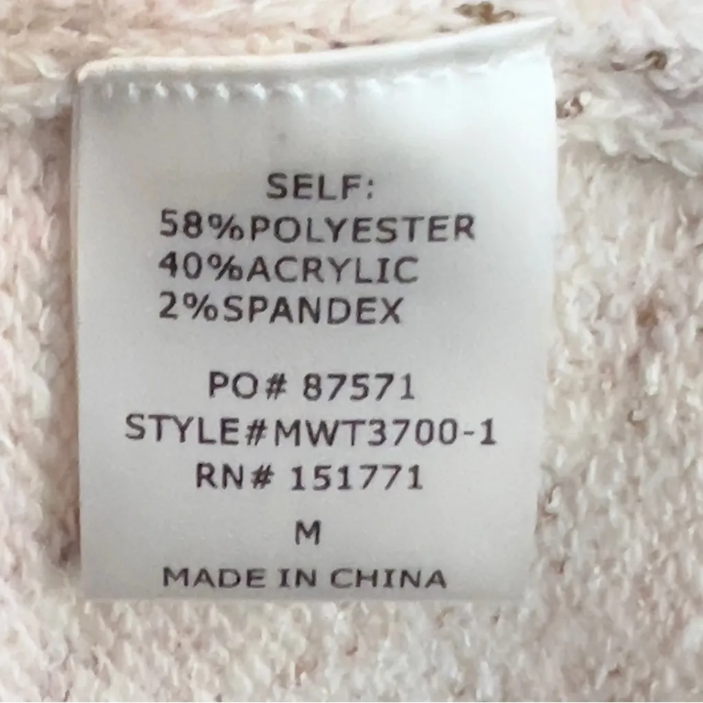 Le Lis Size Medium 1 Arm Cream Color Long Sleeve Sweater w/Cinch Bottom Tie - Image 7