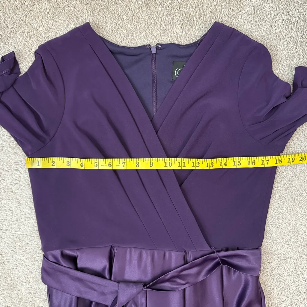 Alex Evenings satin Skirt Surplice Top‎ Gown Eggplant Purple 12 - Image 7