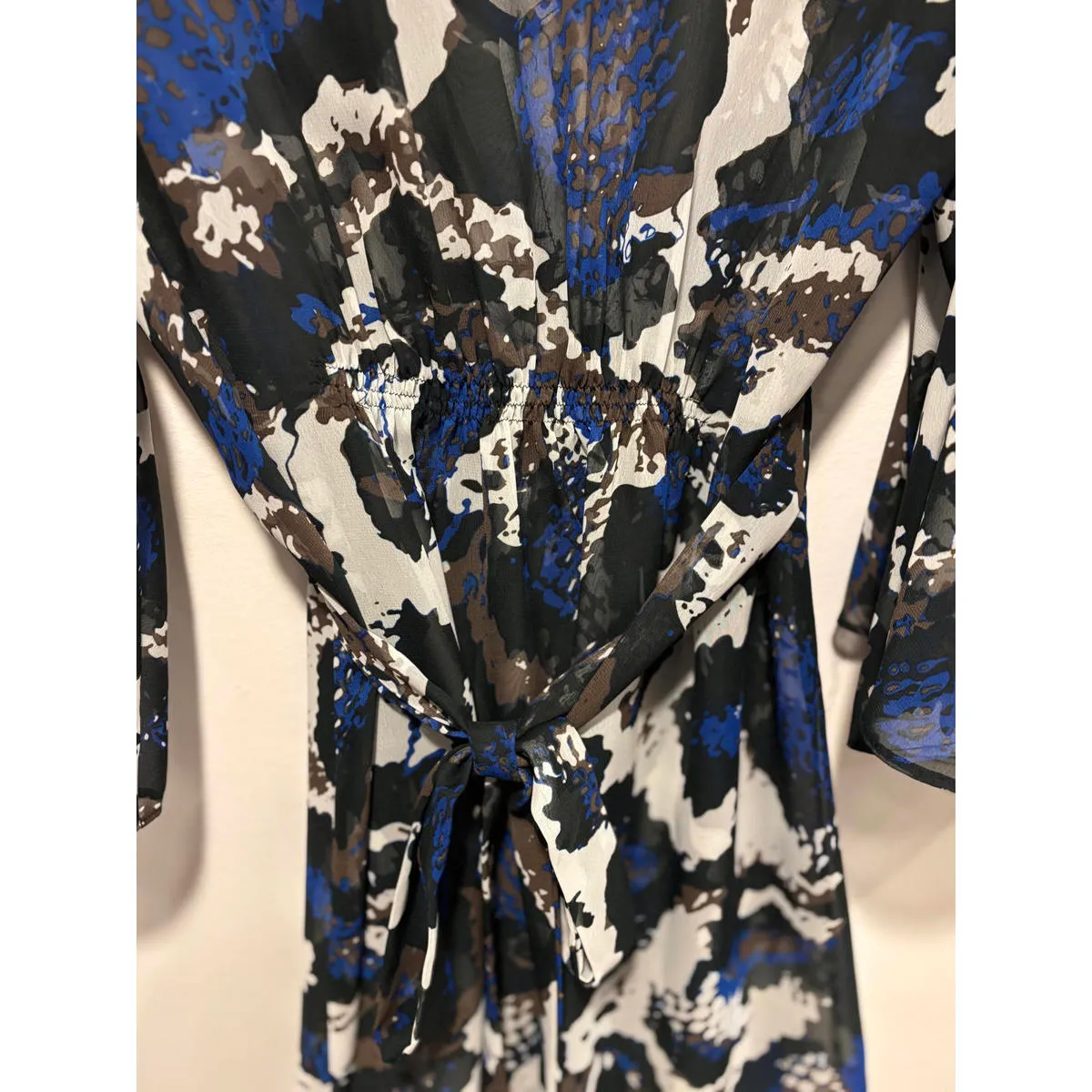 ECI Women's Sheer Printed Tunic with Embellished Bust 8/M - Image 8