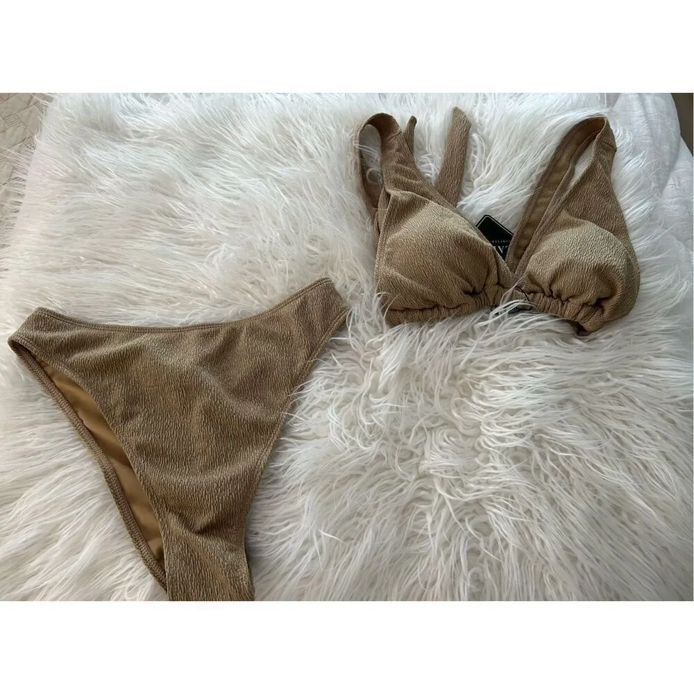 NEW ZAFUL Bikini Set High Waisted Plunge Bikini 2 Pc Bathing Suit 4 - Image 2