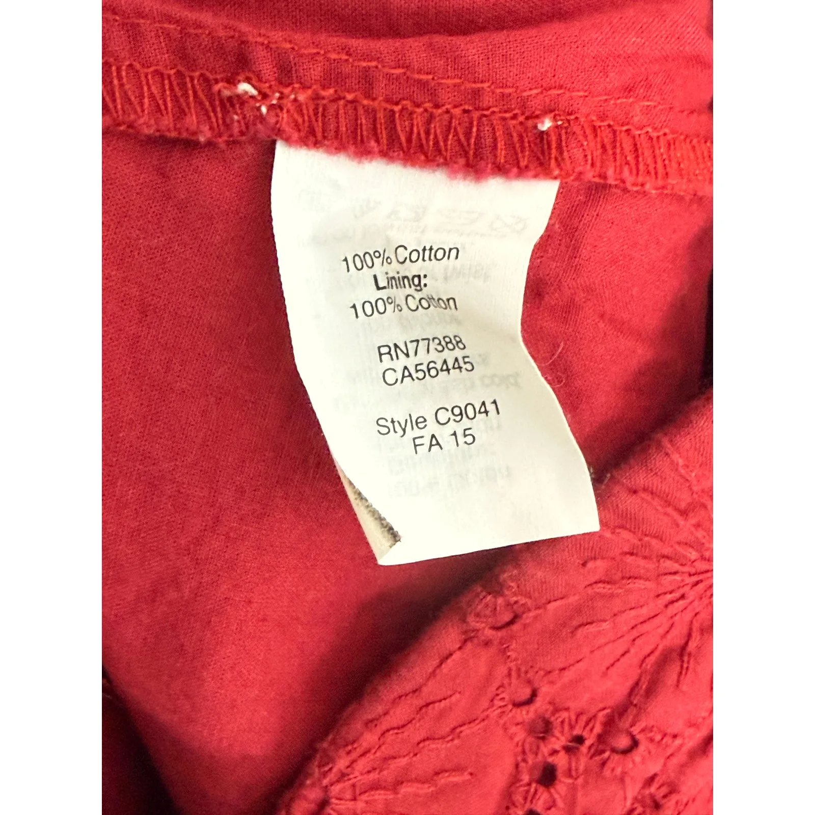 J. Crew The Pencil Mini Skirt Floral Eyelet Lace Lined Back Zip Up Slit 2 P Red - Image 8