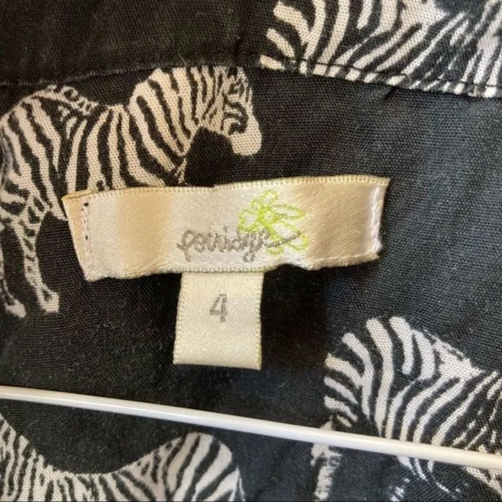 ANTHROPOLOGIE Porridge Zebra Print Shirt Dress Mini Sleeveless Size 4 Novelty - Image 3