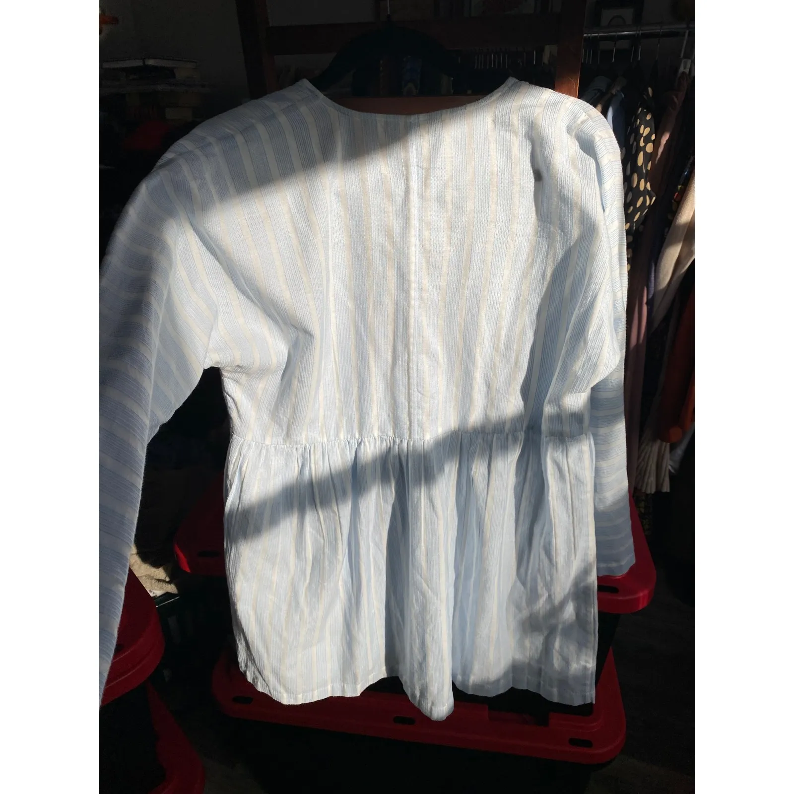 Roller Rabbit Striped Open Blue Tunic Mini Dress Medium Preppy Scandigirl Beach - Image 6