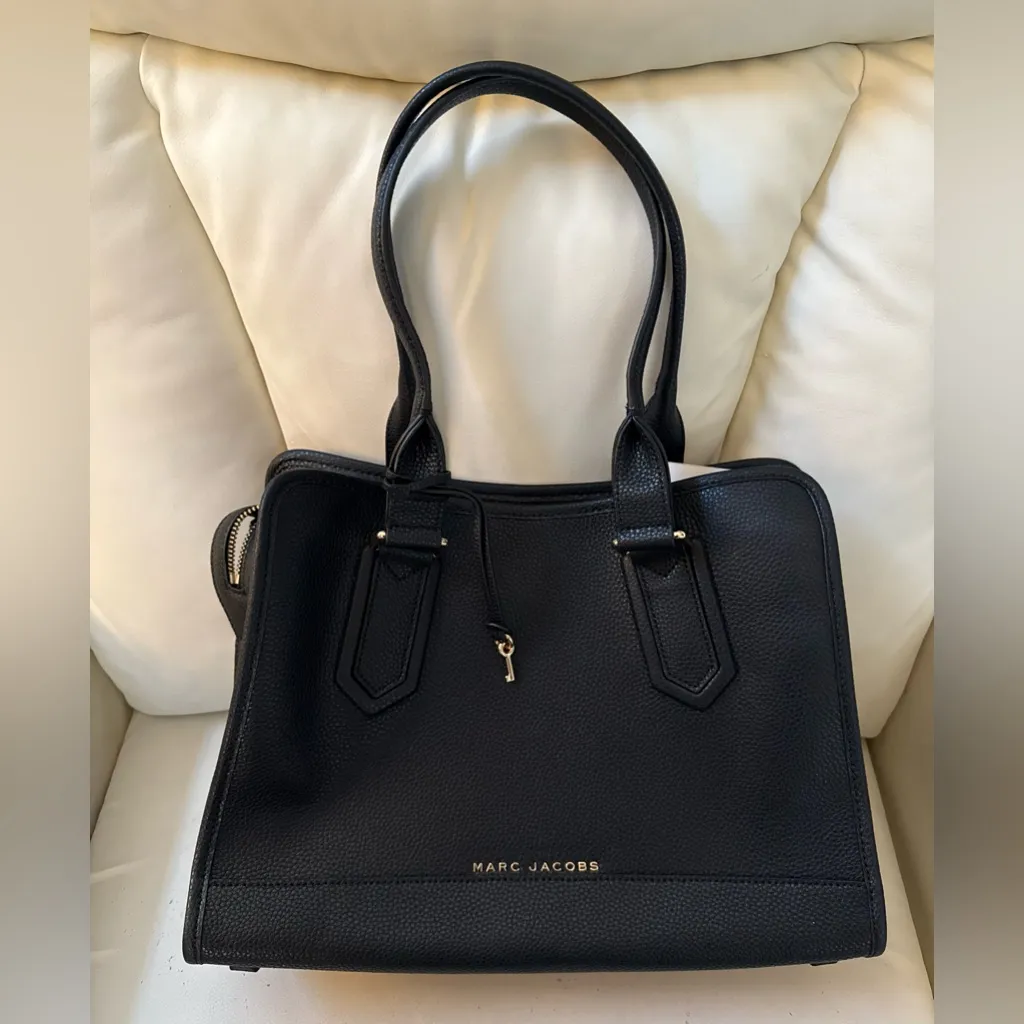 Marc Jacobs Drifter Black Leather Tote Bag – Classic Structured Work Satchel NWT - Image 8