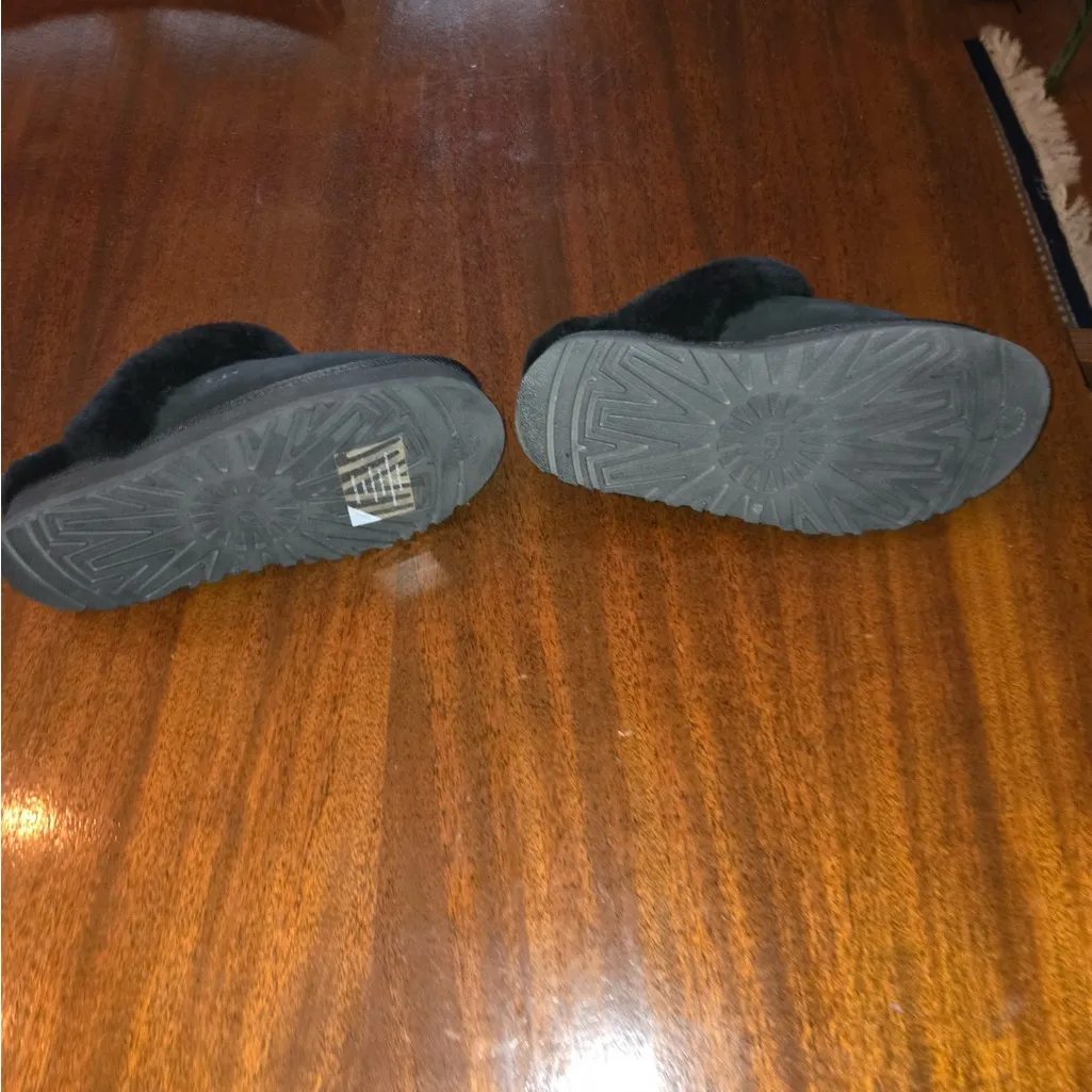 UGG Black Plush Slippers - Image 3