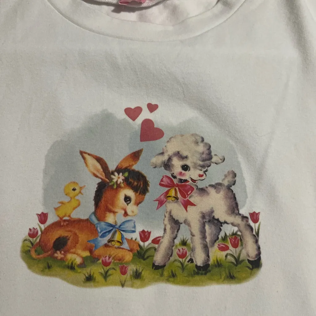 Sugar Thrillz White Animal Friends Tee Size L - Image 3