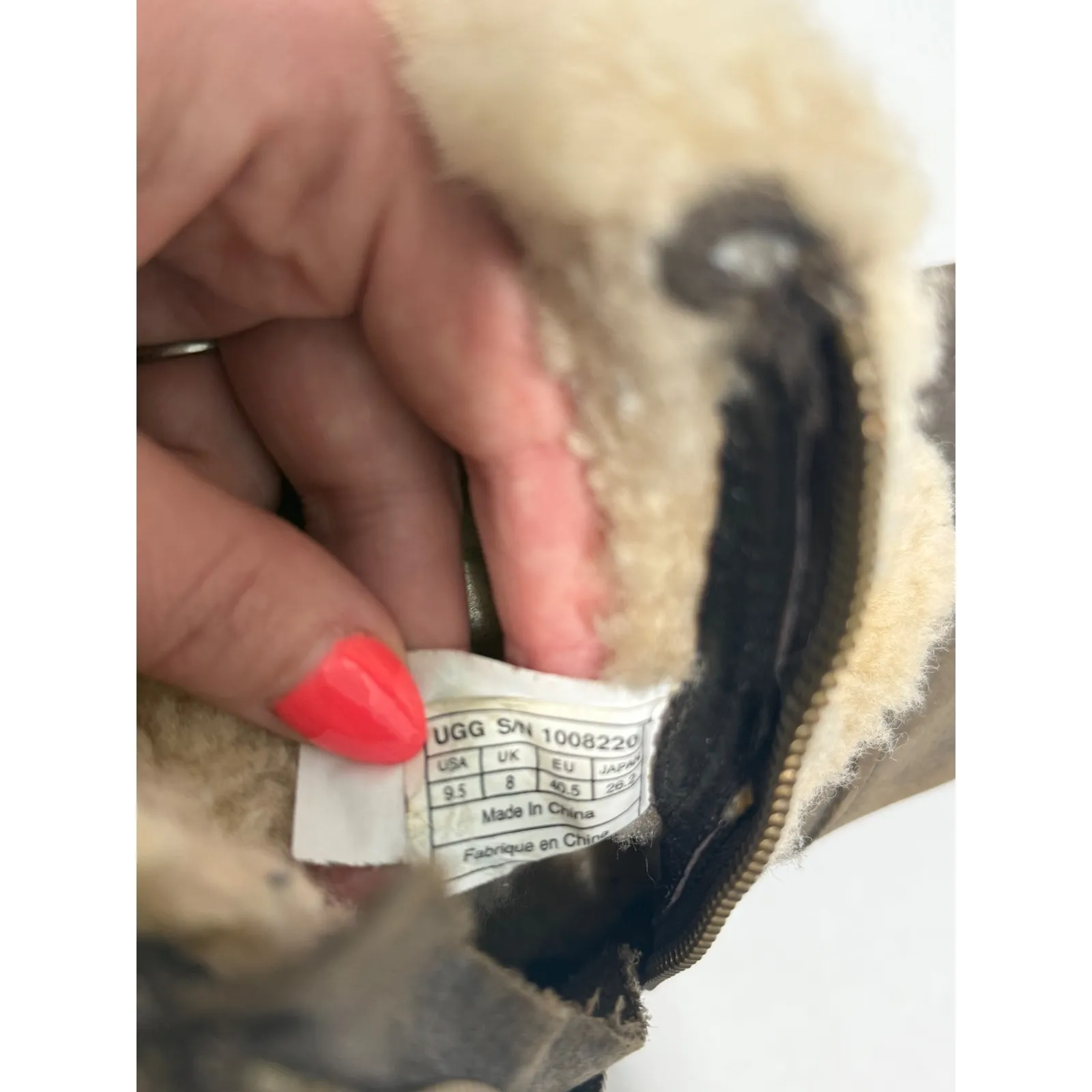 UGG Blayre Leather‎ Shearling Moto Boots Brown Buckle Ankle Winter Boots US 9.5 - Image 7