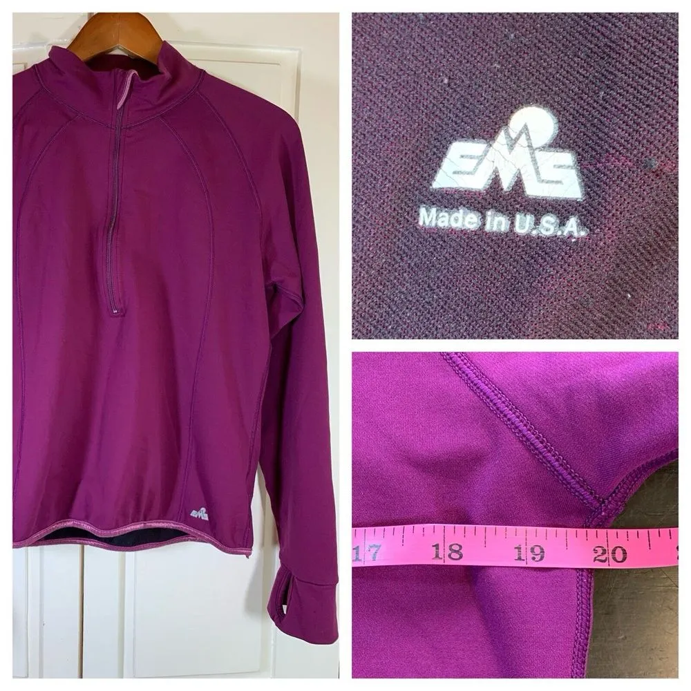 EMS Top Women's‎ Large Pink 1/4 Zip Gorpcore Hiking Camping Trail Running Sporty - Image 2