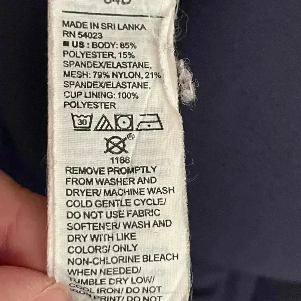 Old Navy Women’s Navy Lightly Padded High Support Racerback Athletic Yoga SZ 34D - Image 6