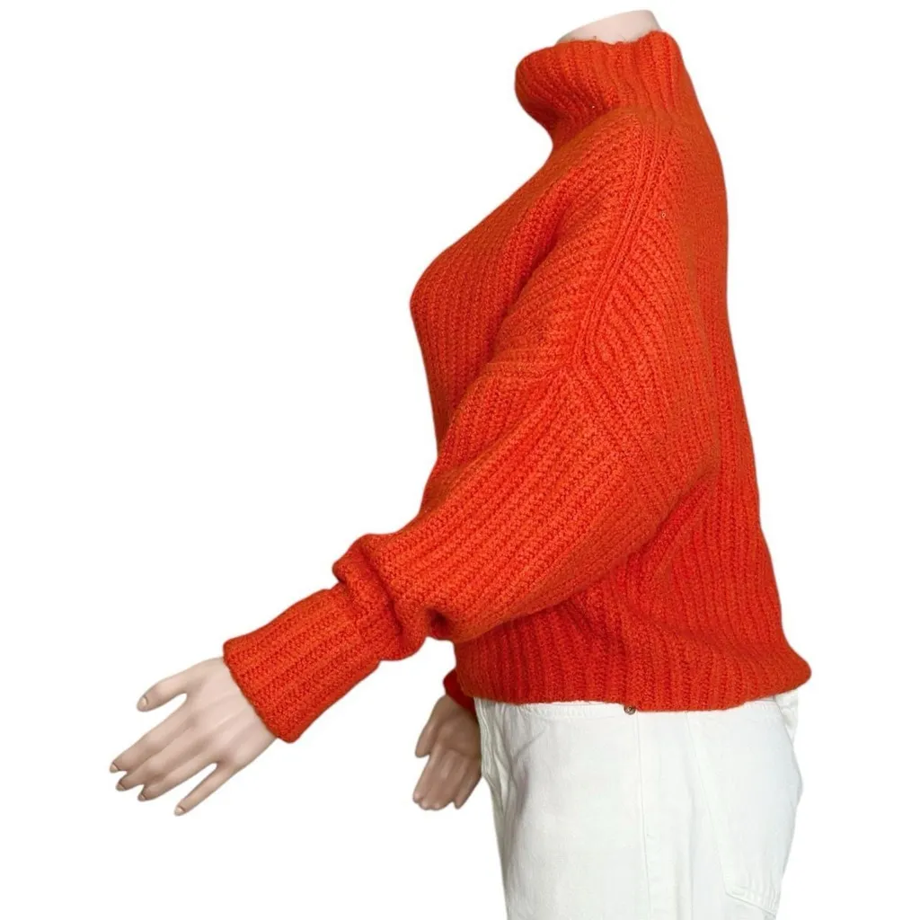 MAEVE x ANTHROPOLOGIE Athena Cowl Neck Wool-Blend Sweater, Medium Orange, XS - Image 7