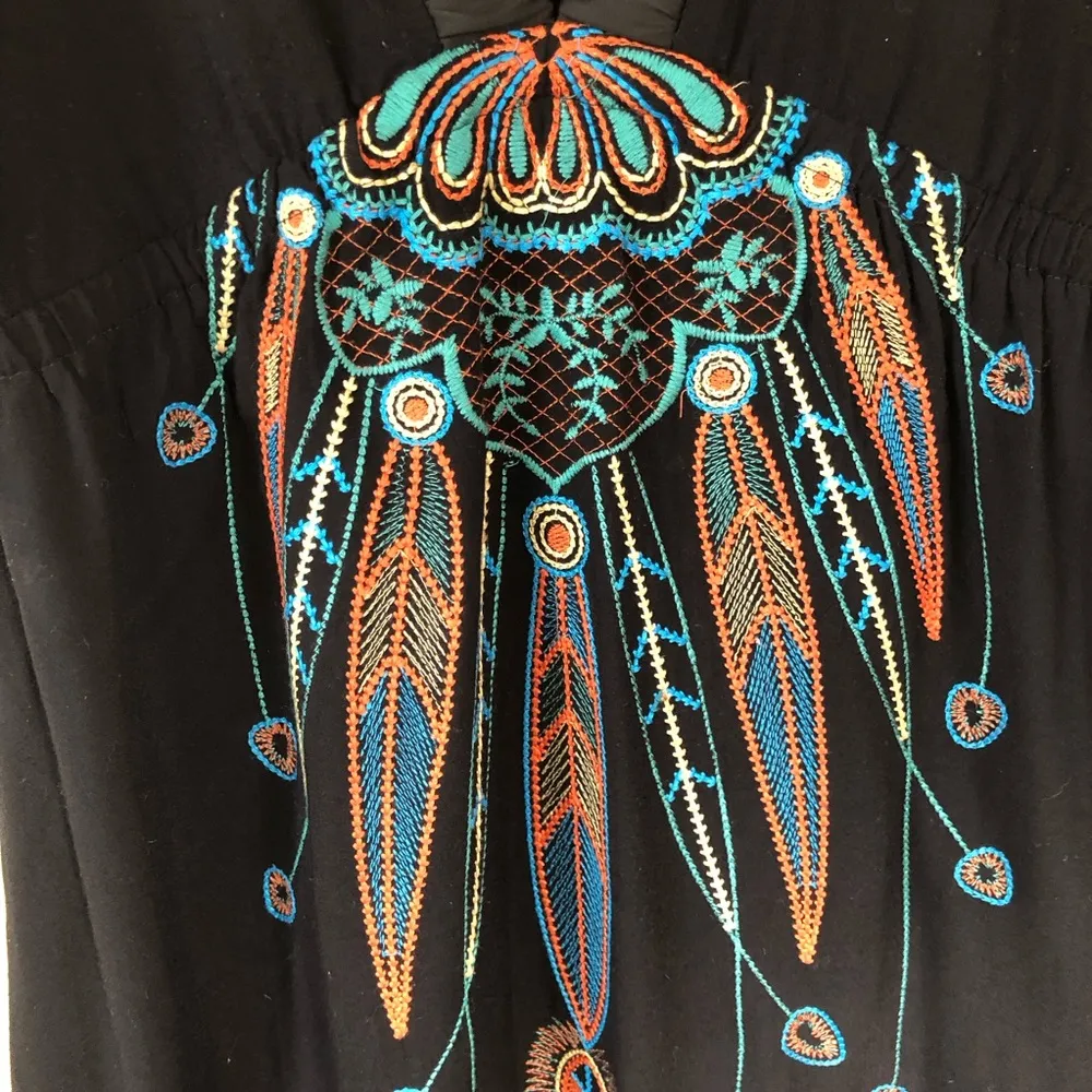 Flying Tomato Black Embroidered Sleeveless Dress L - Image 5