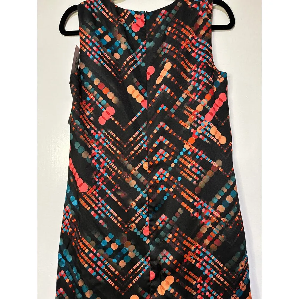 M Missoni Printed Synthetic Silk Sleeveless Shift Dress Black Multi Size 40 NWT - Image 10