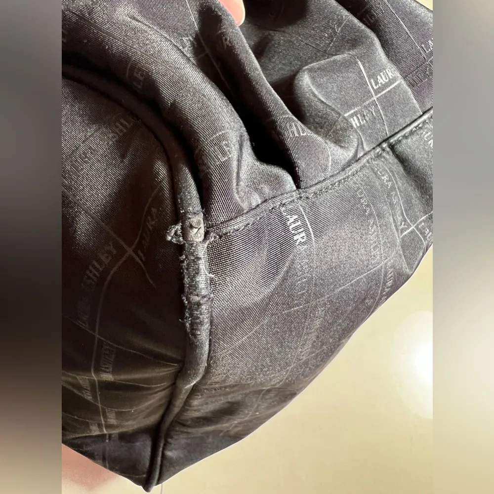 Laura Ashley diaper bag black stamped Laura Ashley everywhere with 2 pockets - Image 16